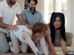 Anal, Queue, Doigter, Le plan cul à quatre, Fille latino, Rousse roux, Adolescente, Ados anal