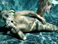 Chica, Tetas grandes, Fetiche, Masturbación, Piscina, Solo, Tetas, Bajo el agua