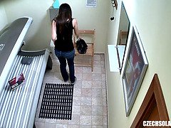 Spy Footage of Teen Girl in Solarium