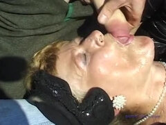 Granny Boss Gangbang Outdoor Fuck with Boys on Farm