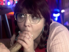 Blasen, Sperma im mund, Brille, Höschen, Zopf, Student, Jungendliche (18+), Nass