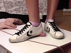 goddess Jane extreme shaft and ball crushing with sneakers