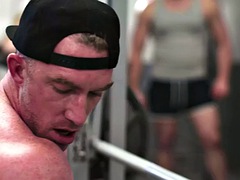 Passive gym hunk assfucked and assfucked in a public gym