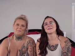 Perky Barbie Doll and Mila James's big tits video