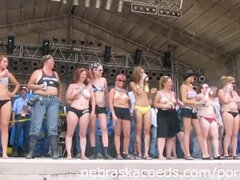 Amateur, Ropa a, Loco, Grupo, Casero, Desnudo, Al aire libre, Público