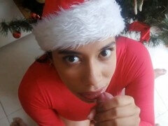 Christmas blowjob with Catalina Days and a face full of cum