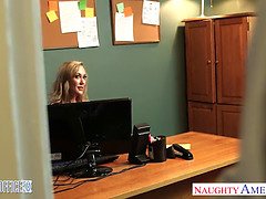 Stockinged office babe Brandi Love gets nailed