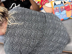 デカパイ, カップル, 眼鏡, 異人種間, 淫乱熟女, 裸, 穴開きパンティ, 馬乗り