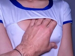 Enthousiasteling, Sperma, Jurk, Indisch, Klein, Spaans, Kousen, Tiener