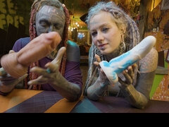 Paar, Dildo, Fetisch, Hd, Tätowierung, Spielzeuge