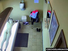 Amateur, Blonde, Public, Chatte, Réalité, Rasée, Solarium, Voyeur