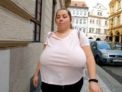 Gorda, Hembra, Lesbiana, Desnudo, Natural, Público, Solo, Tetas