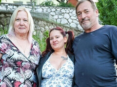 Two hot girls, one hard guy, 100% real FFM orgies