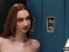 Grosse titten, Blasen, Geschnappt, Spermaladung, Hardcore, Lingerie, Rotschopf, Titten