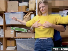 Nadyanabakova gets caught and sucks guard's cock for teen thief's pleasure - Teenrobbers.com