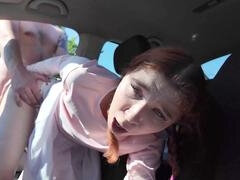 Anal, Coche, Extremo, Abierta, Al aire libre, Realidad, Pelirrojo