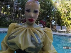 Amateur, Fétiche, Gants, Hd, Latex, Piscine, Caoutchouc, Solo