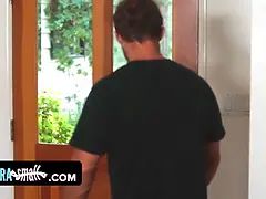 Blonde, Tir de sperme, En levrette, Hd, Domestique, Petite femme, Maigrichonne, Nénés