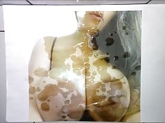 Huge load on amateur's big brown areolas