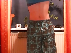 Sagging in blauer Simpsons Satin Boxershors
