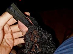 Massive cumshot in mommy favourite black thongs