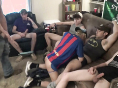 Huge dick gay gangbang