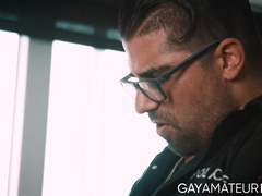 Inked cop Ryan Bones rimmed and banged the ass of Harvey Sid after getting caught jer