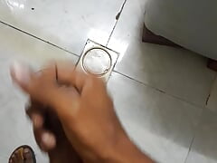 Masturbation enjoy solo in washroom