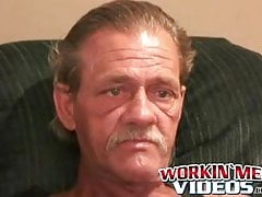 Amateur stud strokes his stiff dick and shoots a load of cum