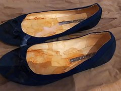 Cum on GF Blue Flat Ballerinas (7. Shot)