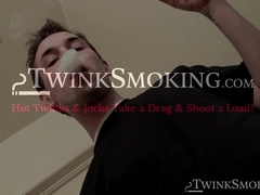 Dick stroking and red cig smoking by handsome Paradox