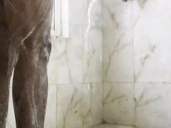 Lonely Indian husband bathing and masterbating