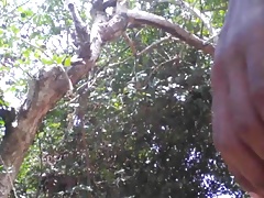 Village Boy Nude In Forest And Play With Tree