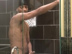 Nutt on Douche Door while Realtor with another Customer