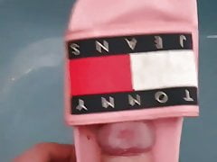 Fuck and cum my Wife dirty Hilfiger flip flop