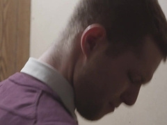 Twink sloppily sucks a priest cock in a confessional booth