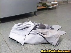 Asian twink duo enjoy BJ and assfuck in the kitchen