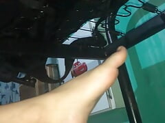 my husband with a foot fetish and thick cock massages his prostate -