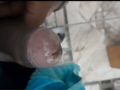 black dick and a lot of milk coming out