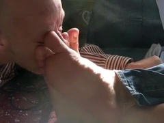 licking E's feet again