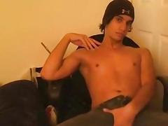 Cute young man jerks off on his webcam