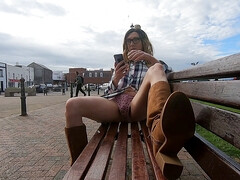 Crossdresser outdoor wanking