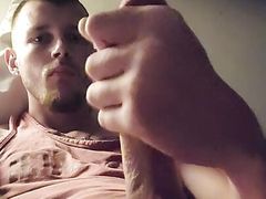 Jerking off my big cock till I cum