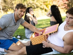 Sneaky picnic fuck featuring Malik Delgaty and Dom King