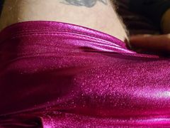 Cum inside metallic underwear pants