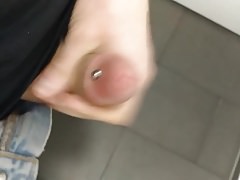 Cumming in a public restroom, again.