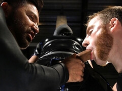 Slave's monster cock suits dominant partners in loud BDSM