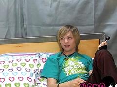 Blonde twink sucks his emo gay boyfriend before railing him