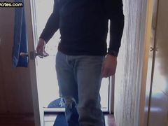 Moustache mature gay sucks gloryhole rod till cum in mouth