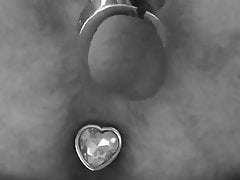 Mr anal plug, chastity cage, ball weights and sound